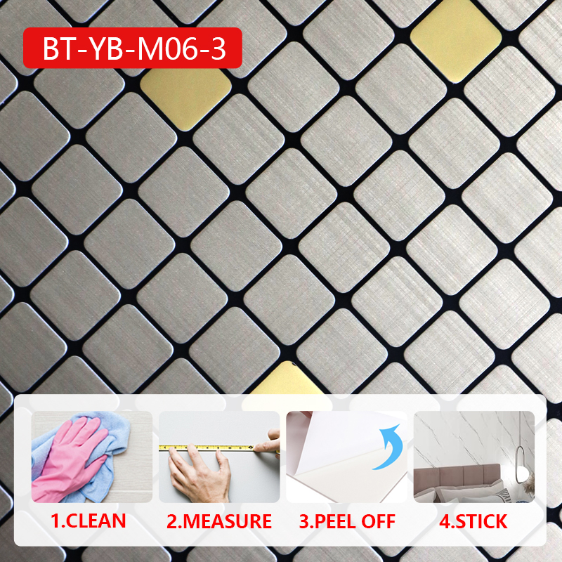 Indoor Decorative Self-Adhesive Removable Wall Sticker 3d mosaic ixpe wall sticker for Smooth Surfac