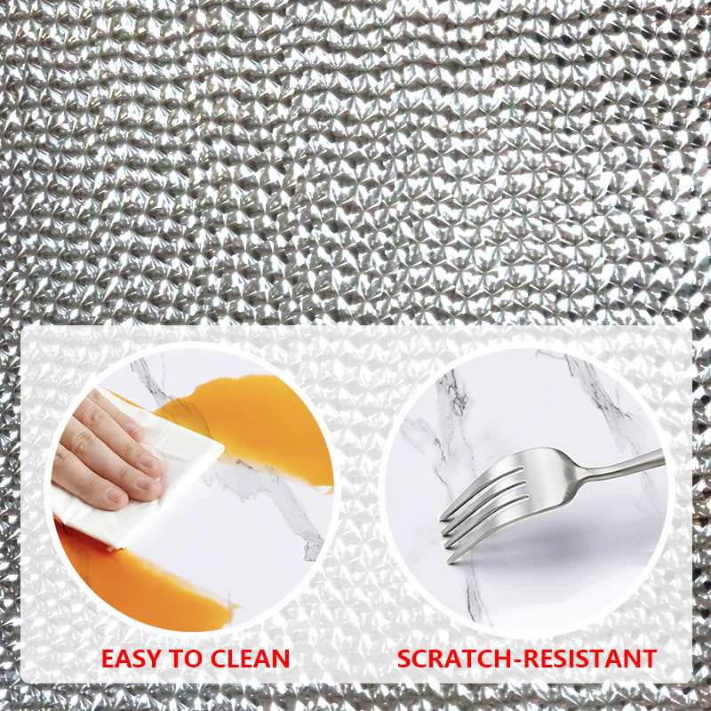 Easy DIY Installation Spanish Style Papel Tapiz Marble Wall Sticker with Metallic Accents