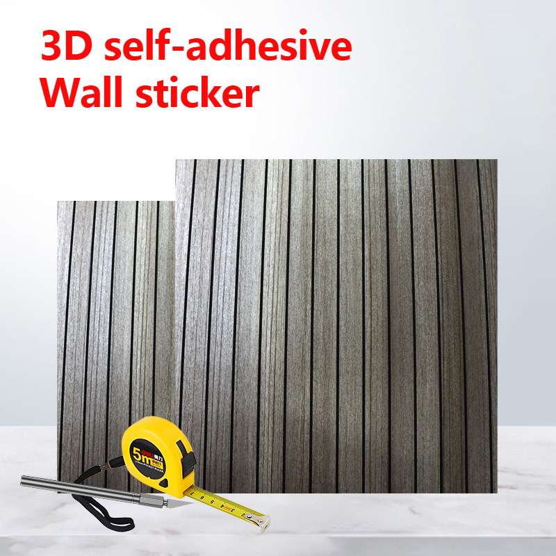 OEM Home Decor 3d grille self adhesive wall sticker Removable wood grain IXPE fluted wall panel sticker
