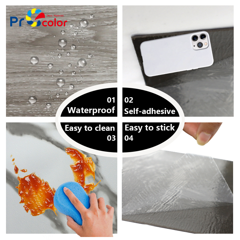 Wholesale Stylish wood grain pvc flooring waterproof self adhesive vinyl floor tiles for interior decoration